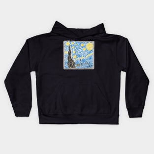 Starry night by Bart Simpson Kids Hoodie